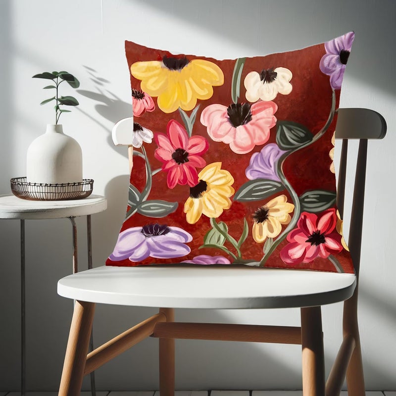 Bzelkry Flower Pillow Cover, Surprise Song Piano Floral Inspired Soft Short Plush Throw Pillow Covers, Fans Merch Birthday Gifts 18x18 Inches - Image 4
